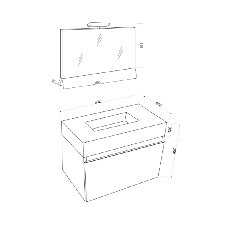 Composizione Idea 80 - Lino rovere ghiaccio