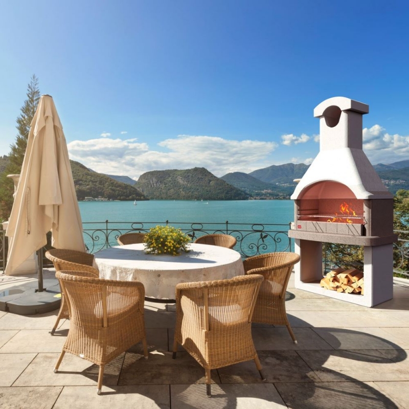 Sarom Fuoco Barbecue Columbia in calcestruzzo alleggerito 88x58x197.3 cm 050500