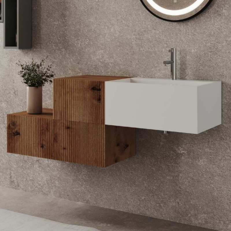 Lavabo serie ROMA resina BIANCO OPACO LAV907132