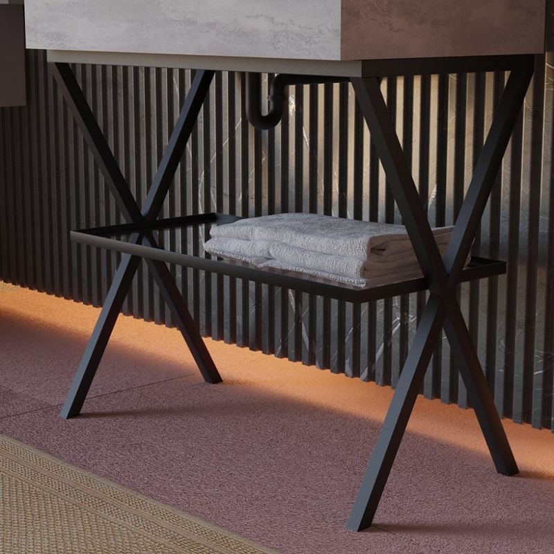 Savinidue CAVALLETTO METALLICO NERO OPACO 60 cm 2630