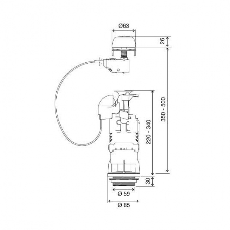 Oli Batteria Valvola di scarico per Cassette Esterno mod. Deco Cavi per cassette in ceramica monoblocco 101746