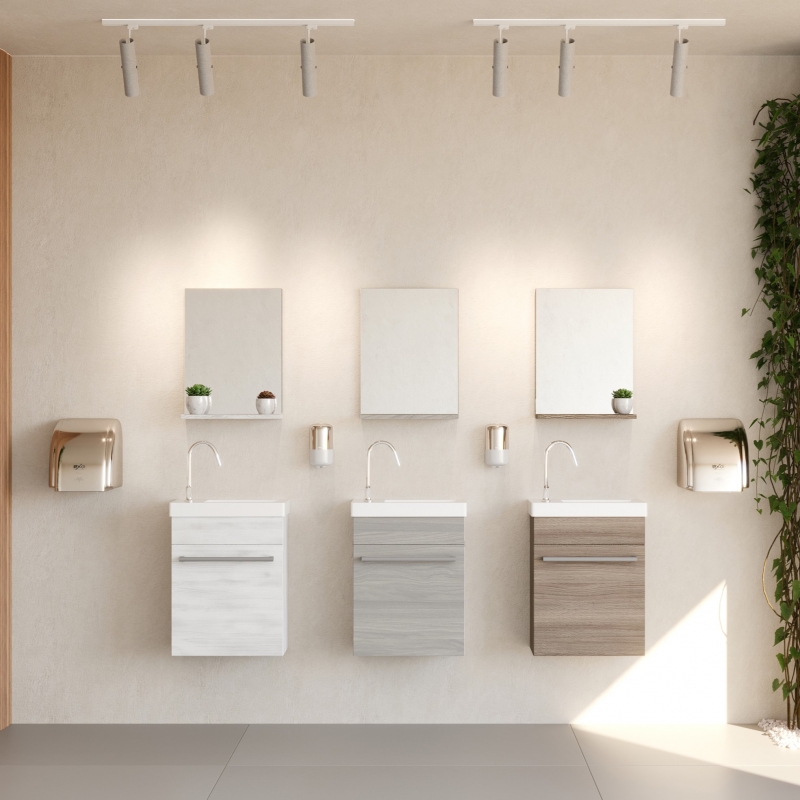 Savinidue Mobile da bagno BRICK 42 cm Rovere bianco