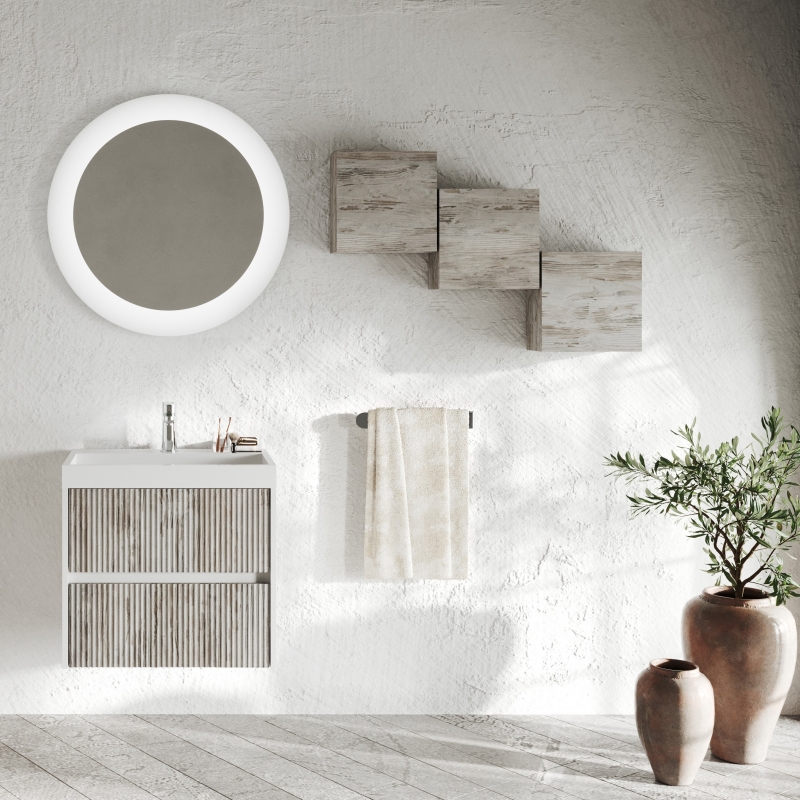 Savinidue Specchio rotondo con illuminazione Led diametro 75 cm