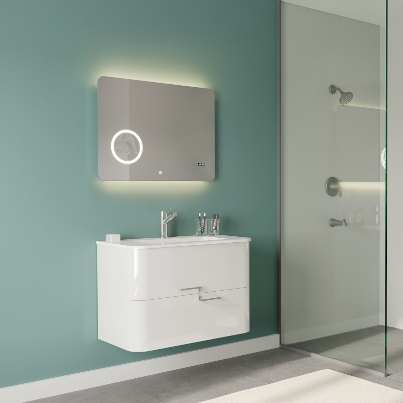 Savinidue Mobile da bagno BOOM 80 cm Bianco lucido