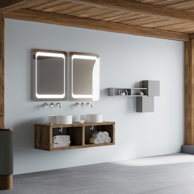 Oceano Lavabo da appoggio 36 x 12 cm VESUVIO Rotondo Bianco Lucido