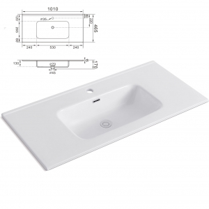 Oceano Lavabo da incasso ALBA 101 x 46 x 18 cm Ceramica Bianco Monoforo