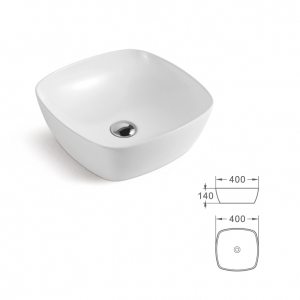 Oceano Lavabo consolle da appoggio 40 x 40 x 14 cm ALBA Ceramica Bianco senza foro